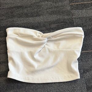 Cream Ribbed Tube Top